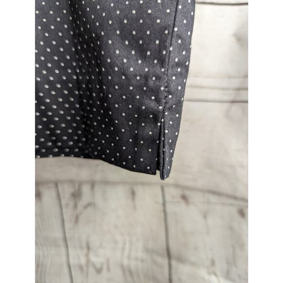 Talbots Black White Polka Dot Ankle Pants Size 10 Flat Front Pockets‎ 25" Inseam - Picture 8 of 9